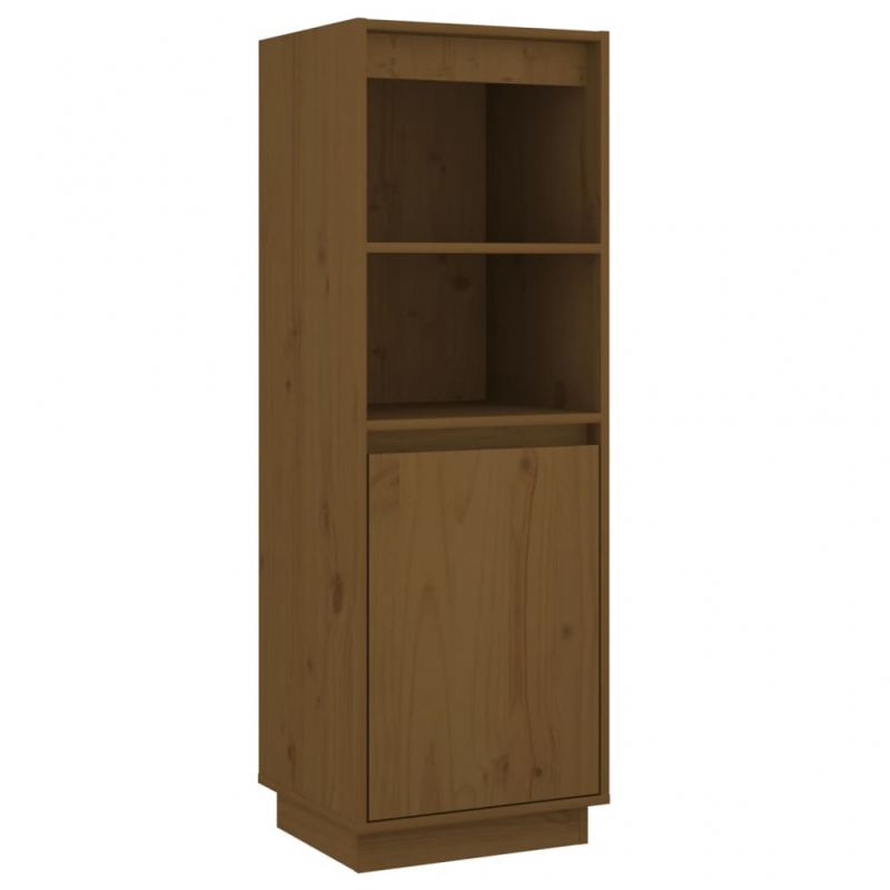 Highboard Honigbraun 37x34x110 cm Massivholz Kiefer