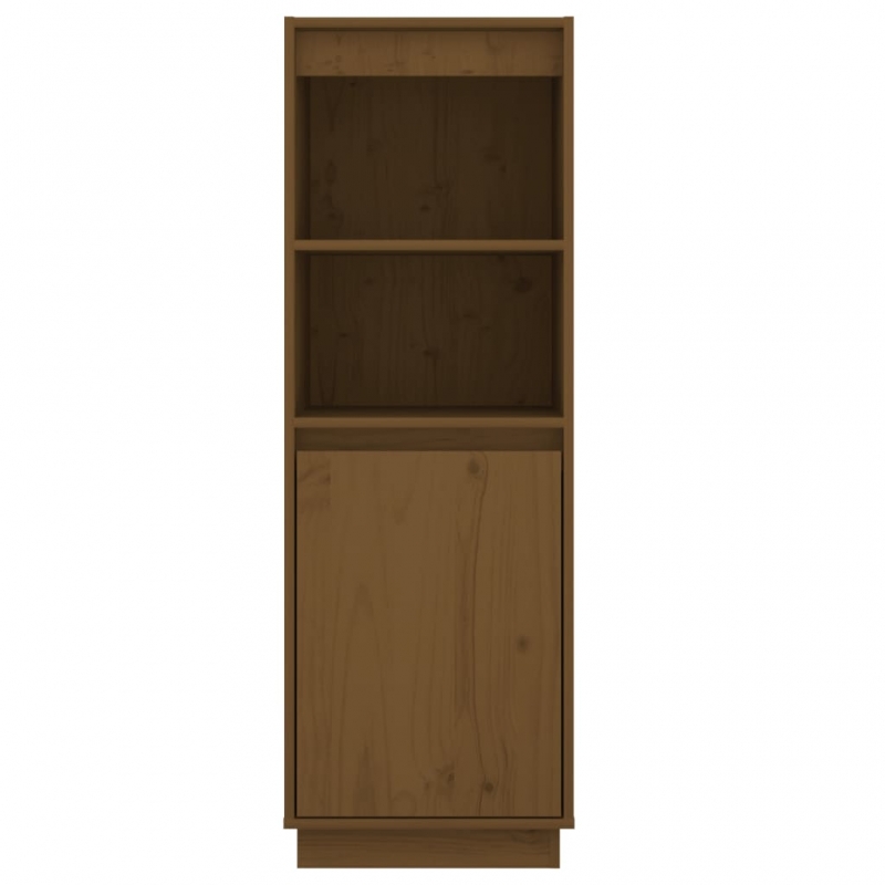 Highboard Honigbraun 37x34x110 cm Massivholz Kiefer