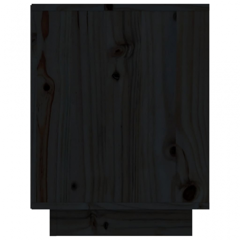 Schuhschrank Schwarz 60x34x45 cm Massivholz Kiefer