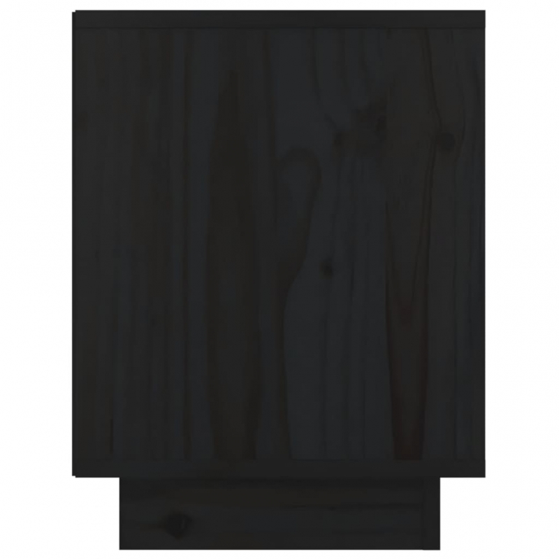 Nachttische 2 Stk. Schwarz 40x30x40 cm Massivholz Kiefer