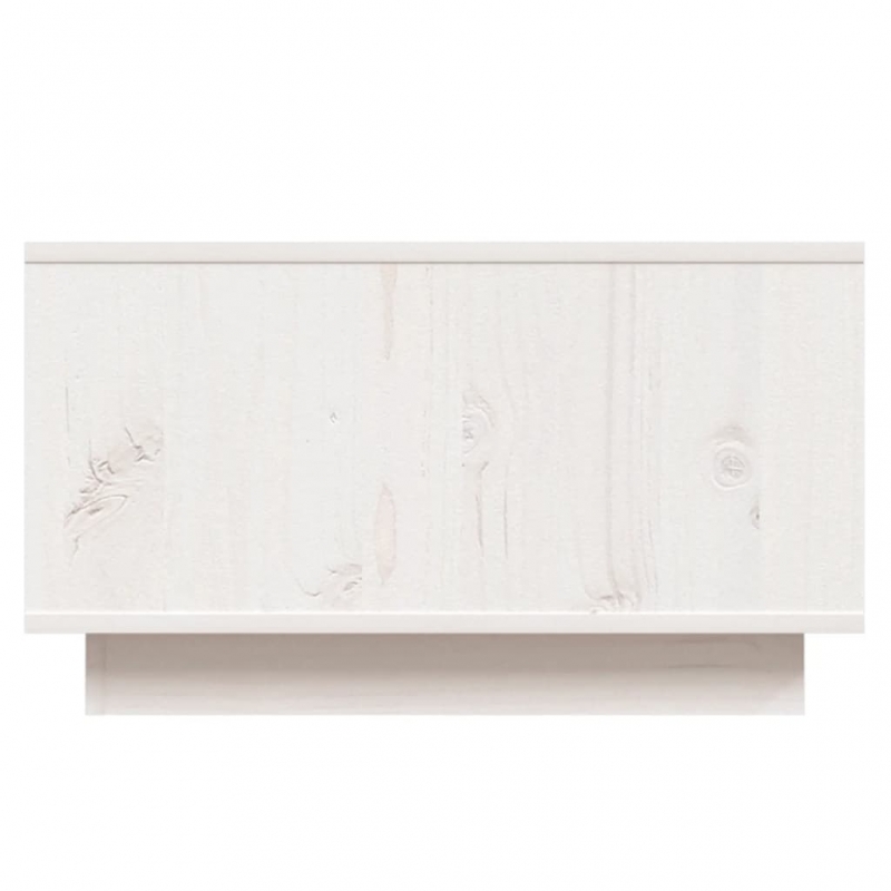 Couchtisch Weiß 55x56x32 cm Massivholz Kiefer