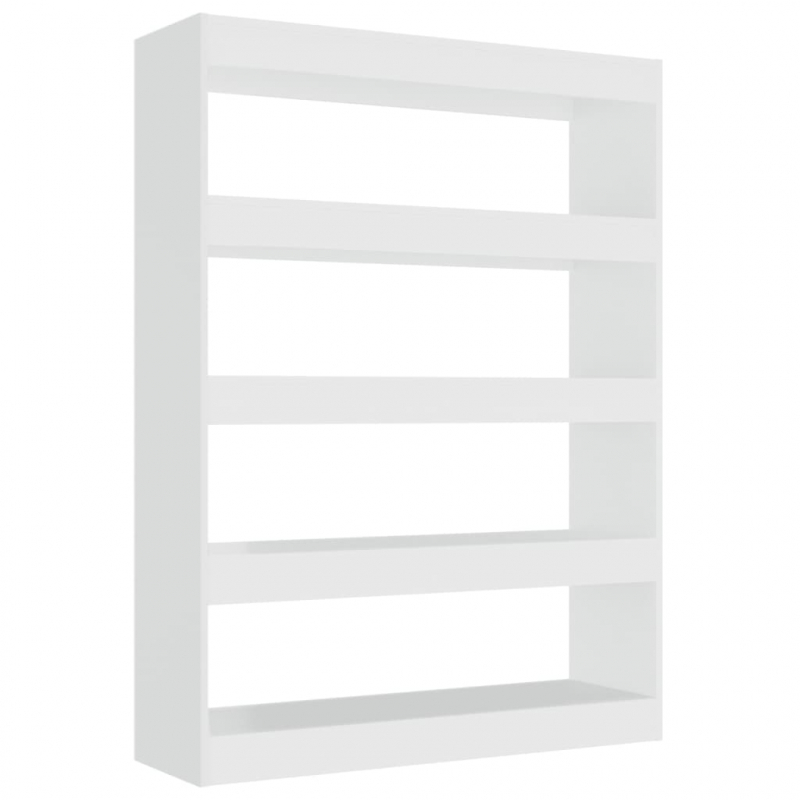 Bücherregal/Raumteiler Hochglanz-Weiß 100x30x135 cm