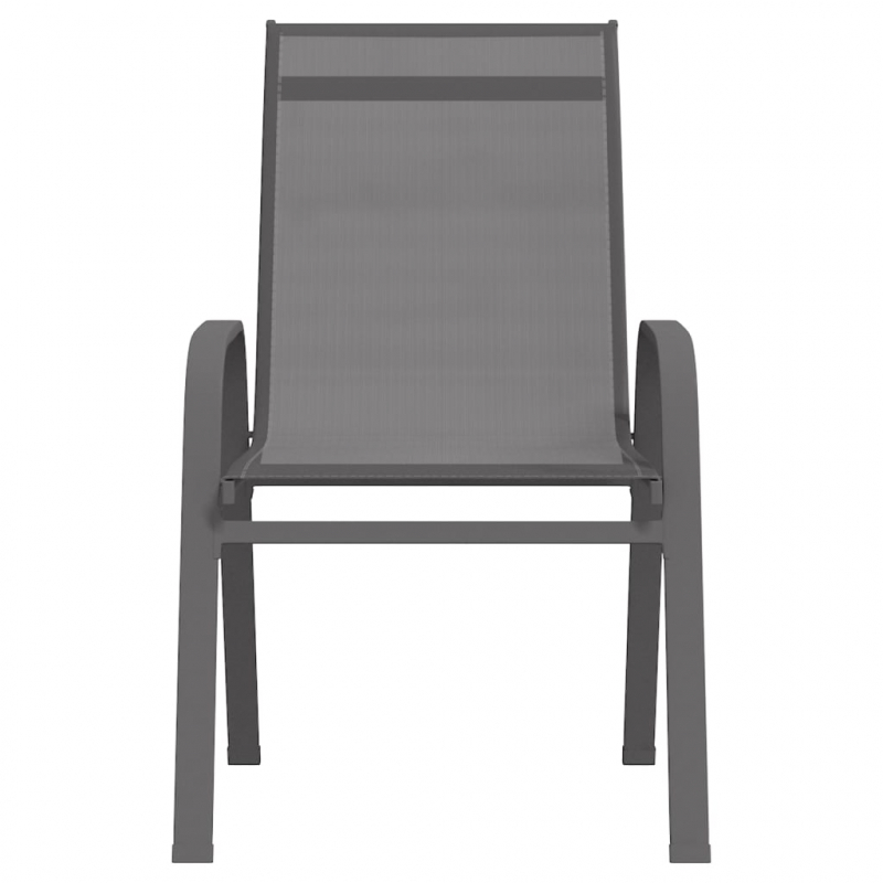 Stapelbare Gartenstühle 4 Stk. Grau Textilene