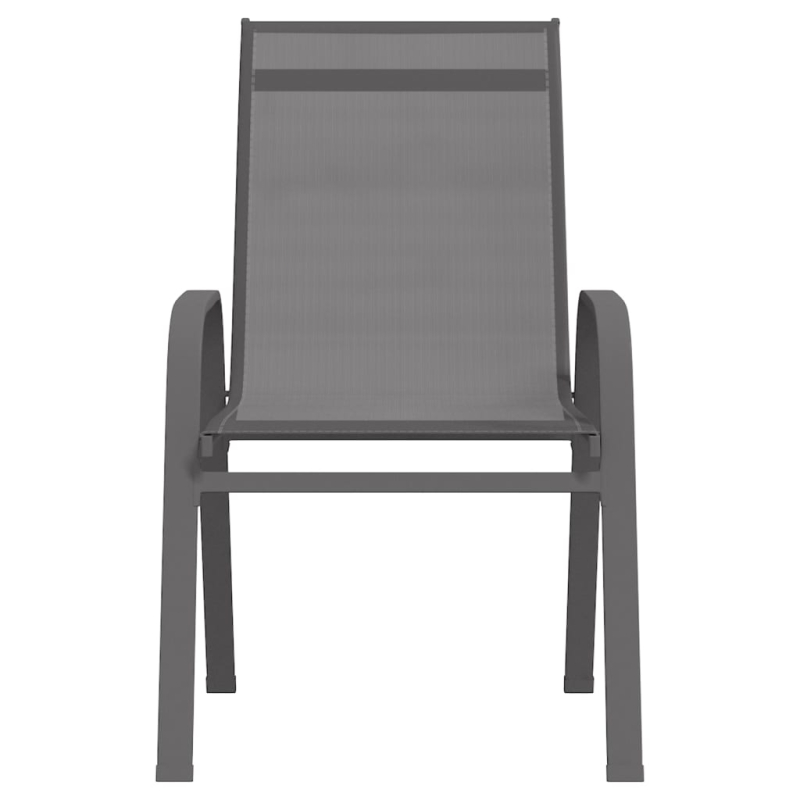 Stapelbare Gartenstühle 6 Stk. Grau Textilene