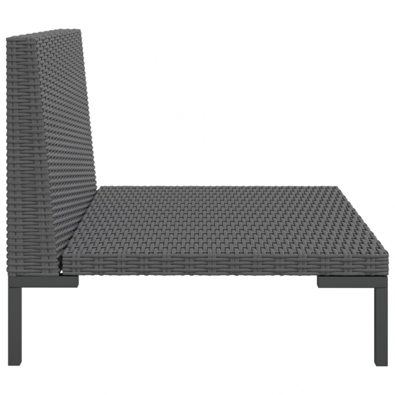 Gartensofas 2 Stk. mit Kissen Halbrundes Poly Rattan