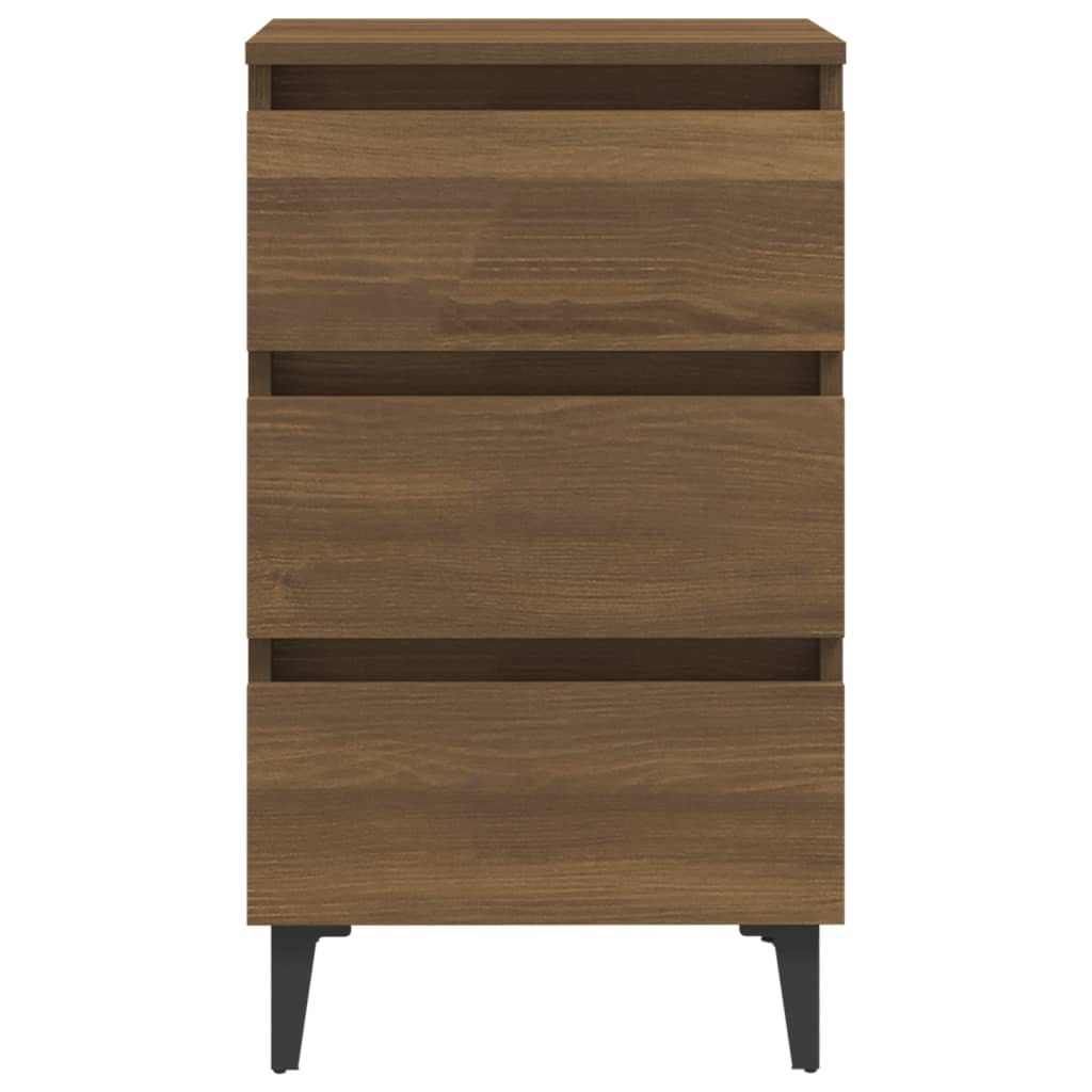 Nachttisch mit Metallbeinen Braun Eichen-Optik 40x35x69 cm