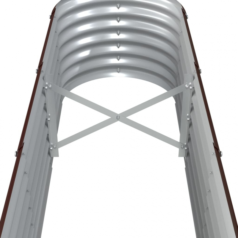 Pflanzkübel Pulverbeschichteter Stahl 332x40x36 cm Braun