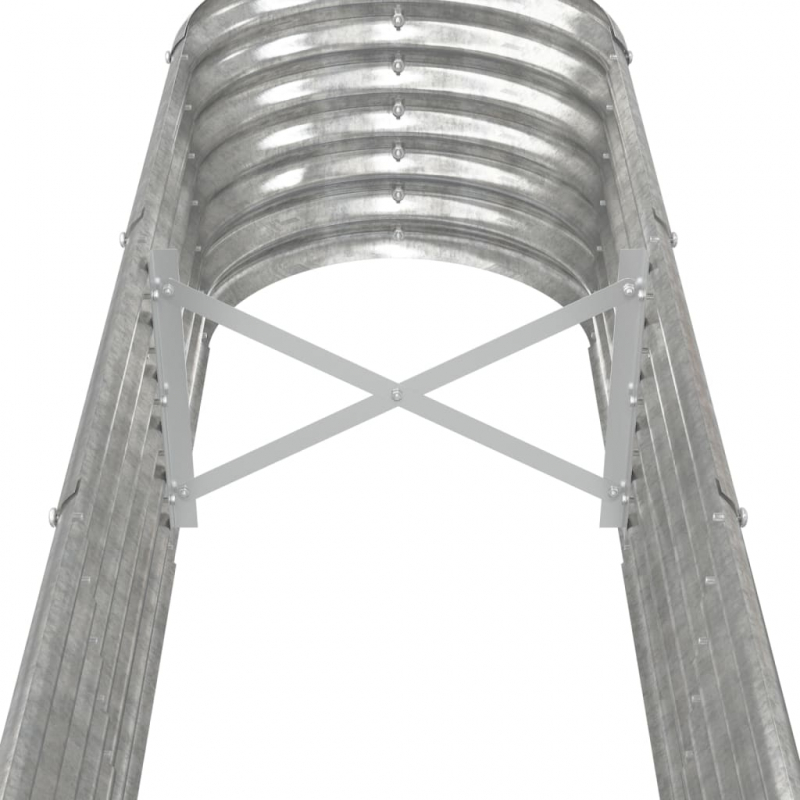 Pflanzkübel Pulverbeschichteter Stahl 332x40x36 cm Silbern