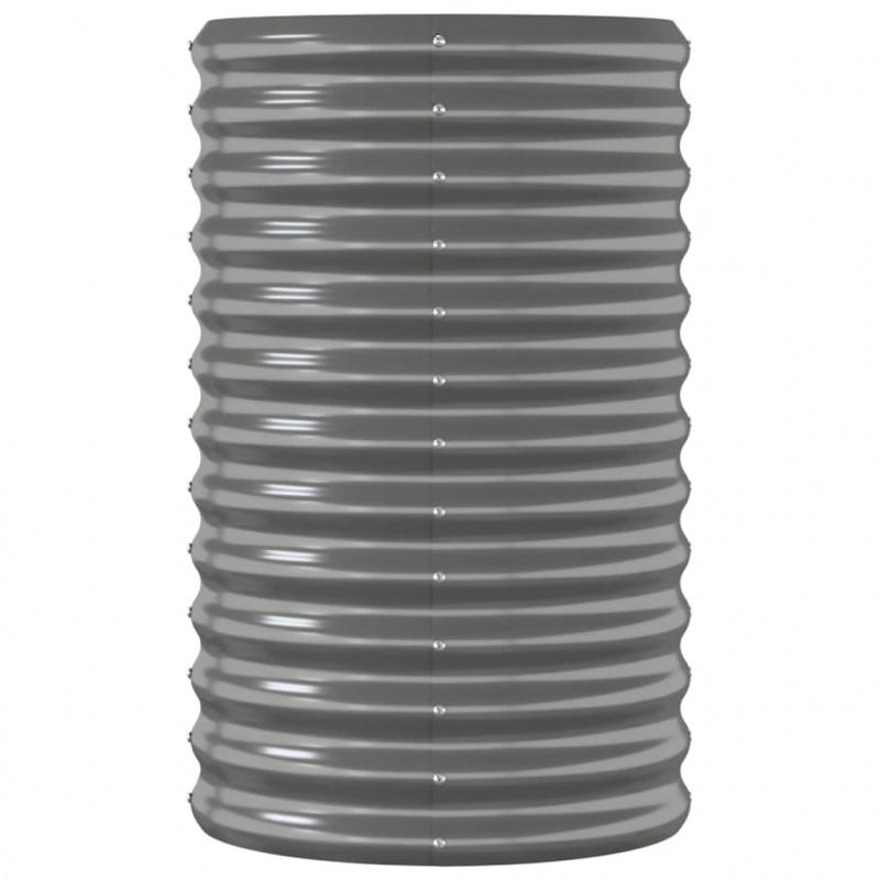 Hochbeet Pulverbeschichteter Stahl 114x40x68 cm Grau