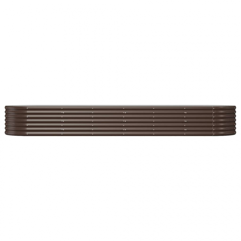 Hochbeet Pulverbeschichteter Stahl 296x80x36 cm Braun
