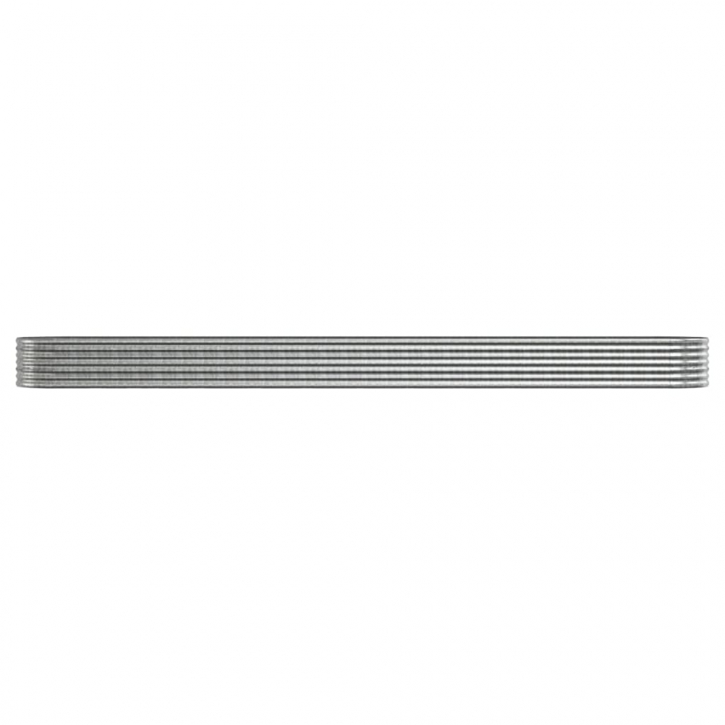 Hochbeet Pulverbeschichteter Stahl 512x80x36 cm Silbern
