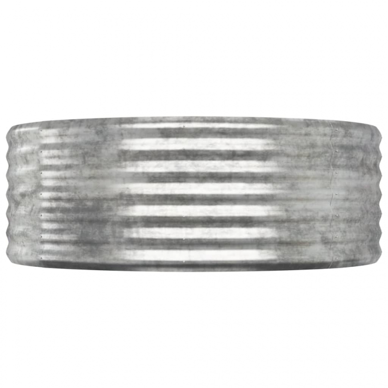 Pflanzkübel Pulverbeschichteter Stahl 100x100x36 cm Silbern