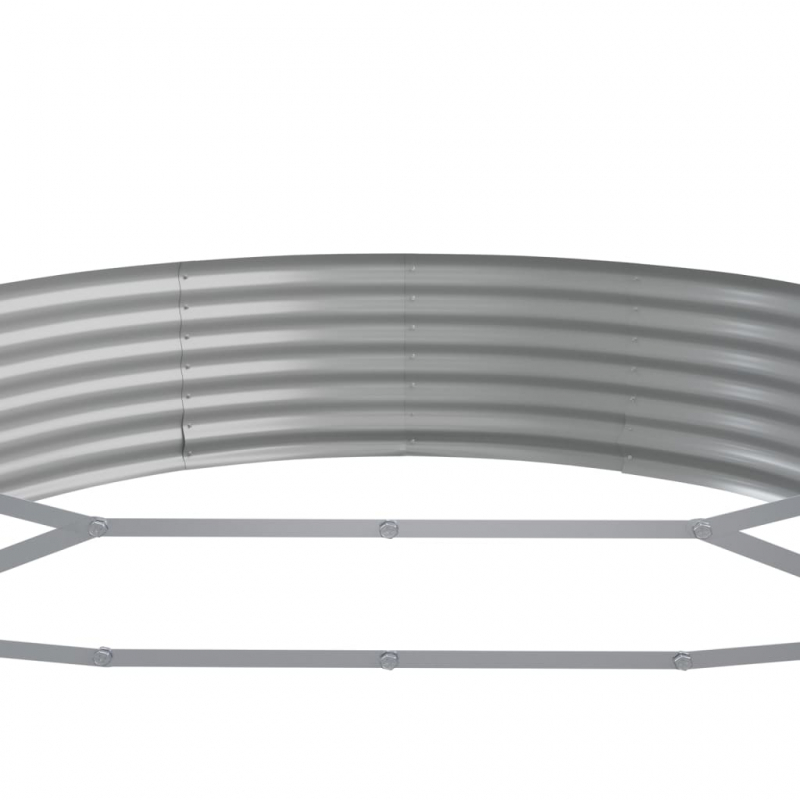 Pflanzkübel Pulverbeschichteter Stahl 600x140x36 cm Silbern