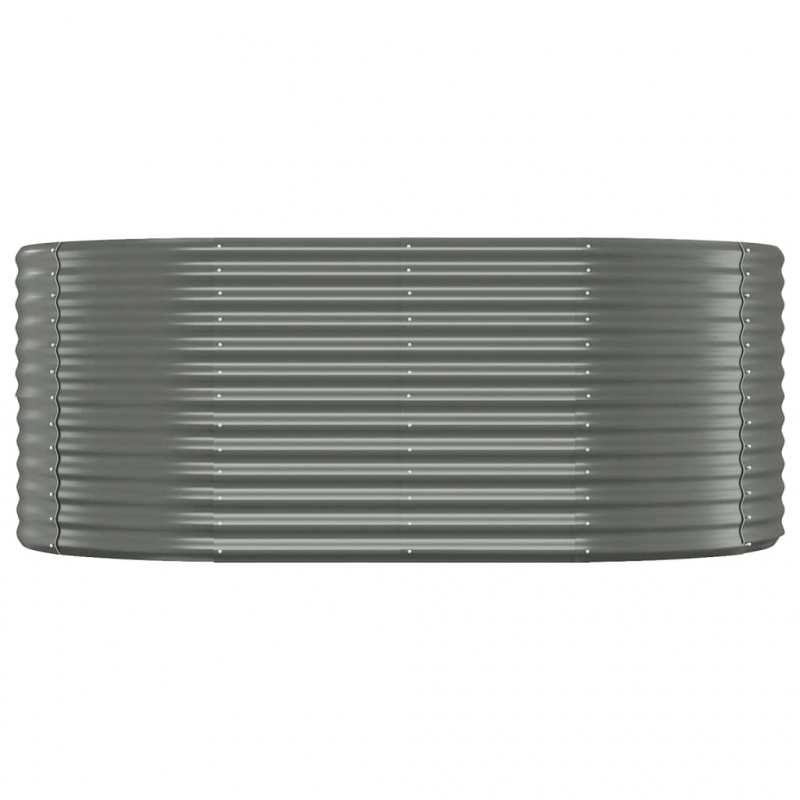 Hochbeet Pulverbeschichteter Stahl 175x100x68 cm Grau