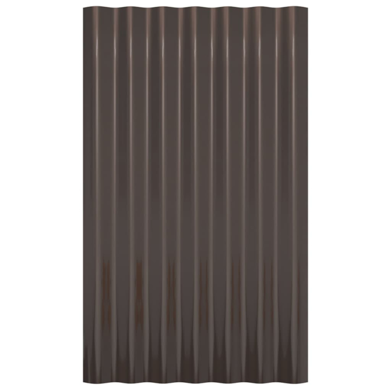 Dachpaneele 12 Stk. Pulverbeschichteter Stahl Braun 60x36 cm