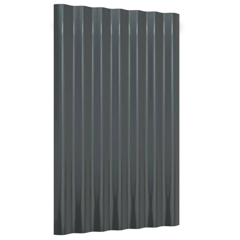 Dachpaneele 12 Stk Pulverbeschichteter Stahl Anthrazit 60x36 cm