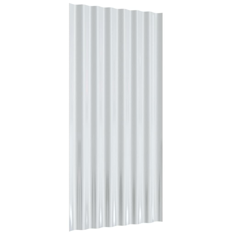 Dachpaneele 12 Stk. Pulverbeschichteter Stahl Silber 80x36 cm