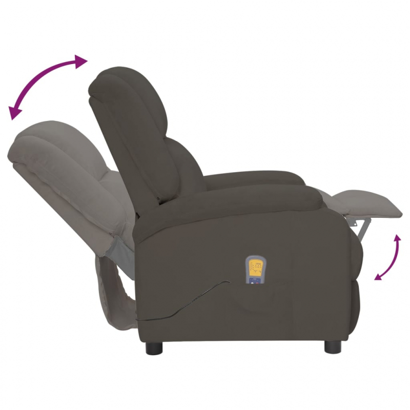Massagesessel Dunkelgrau Samt