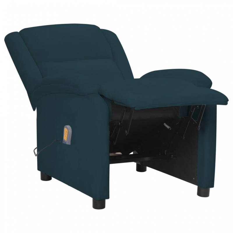 Massagesessel Blau Samt
