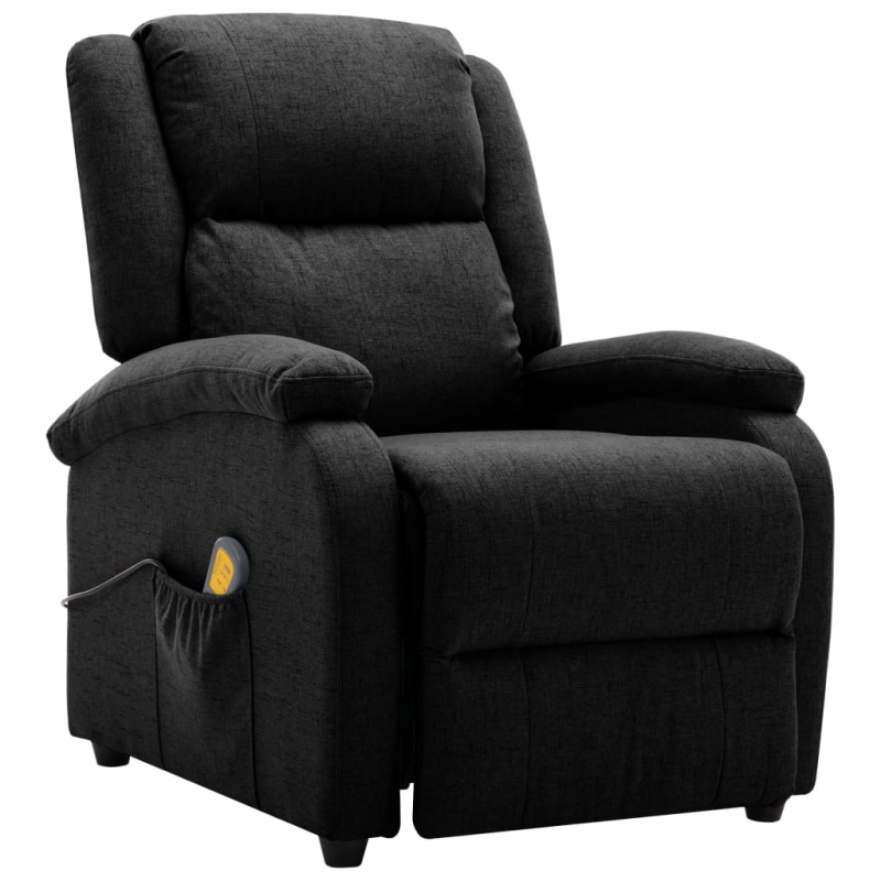 Ohrensessel mit Massagefunktion Schwarz Stoff
