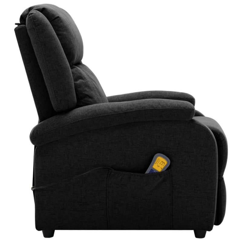 Ohrensessel mit Massagefunktion Schwarz Stoff