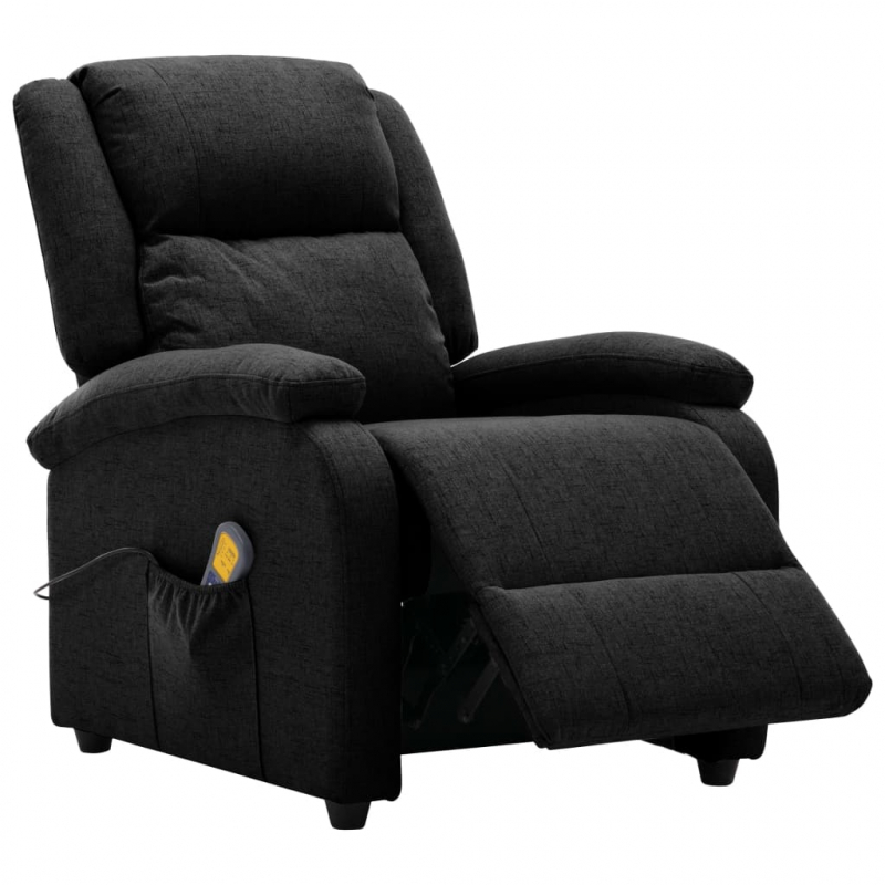 Ohrensessel mit Massagefunktion Schwarz Stoff