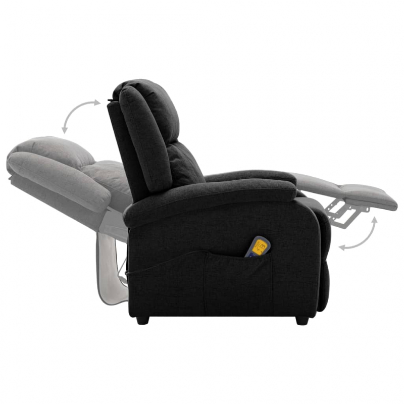 Ohrensessel mit Massagefunktion Schwarz Stoff