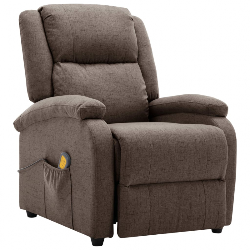 Ohrensessel mit Massagefunktion Taupe Stoff