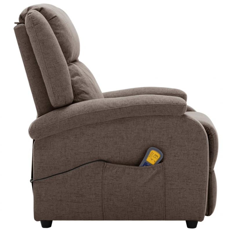 Ohrensessel mit Massagefunktion Taupe Stoff