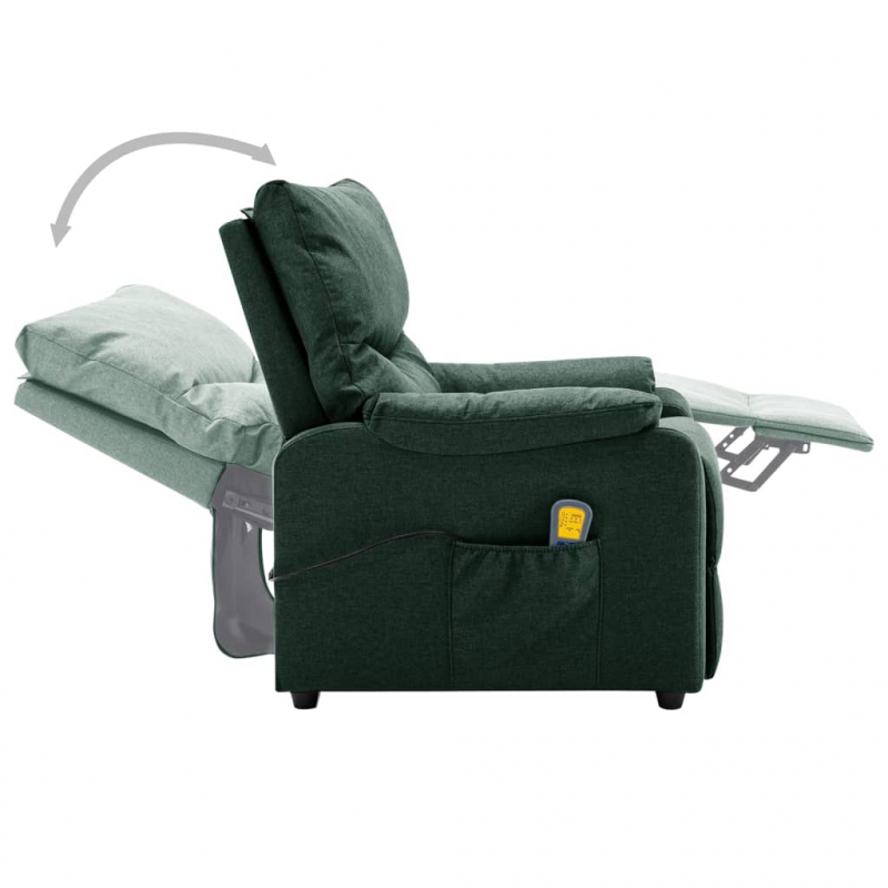 Massagesessel Dunkelgrün Stoff
