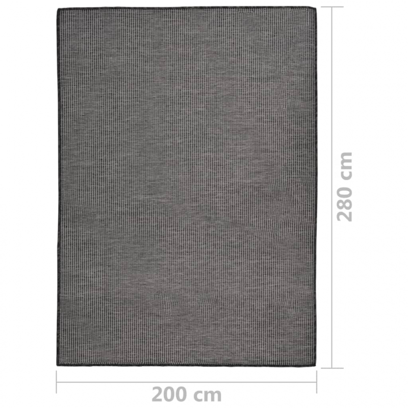 Outdoor-Teppich Flachgewebe 200x280 cm Grau