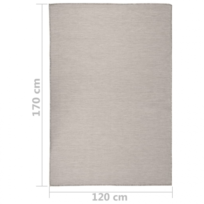 Outdoor-Teppich Flachgewebe 120x170 cm Taupe