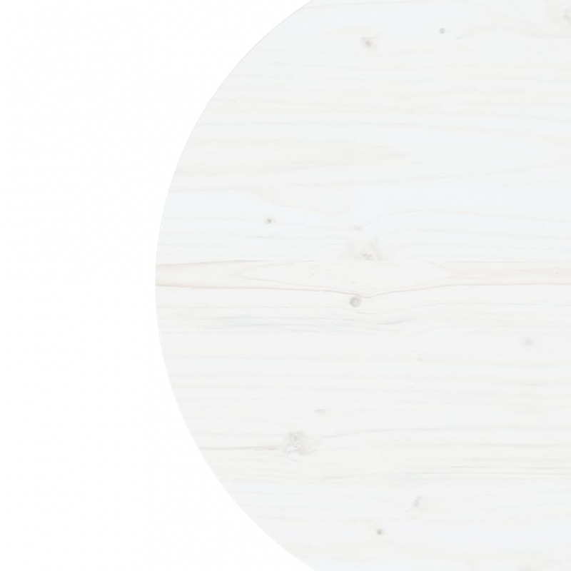 Tischplatte Weiß Ø60x2,5 cm Massivholz Kiefer