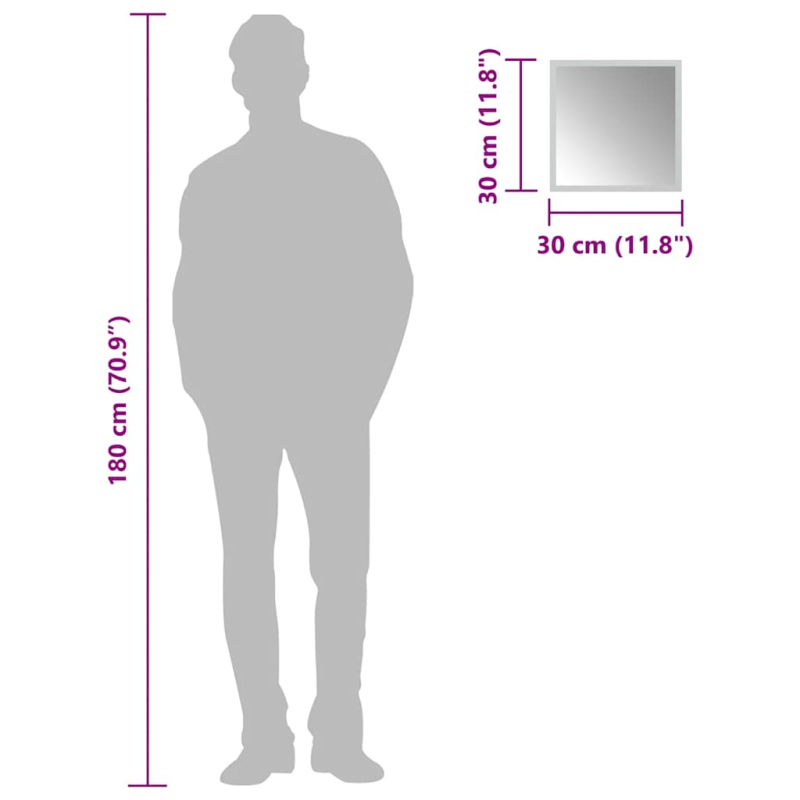 LED-Badspiegel 30x30 cm