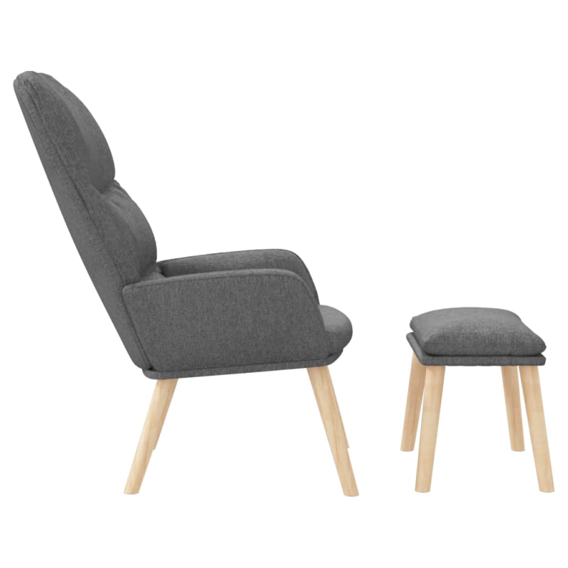 Relaxsessel mit Hocker Hellgrau Stoff