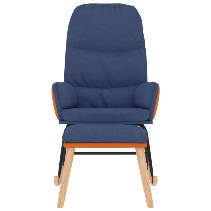 Schaukelsessel mit Hocker Blau Stoff