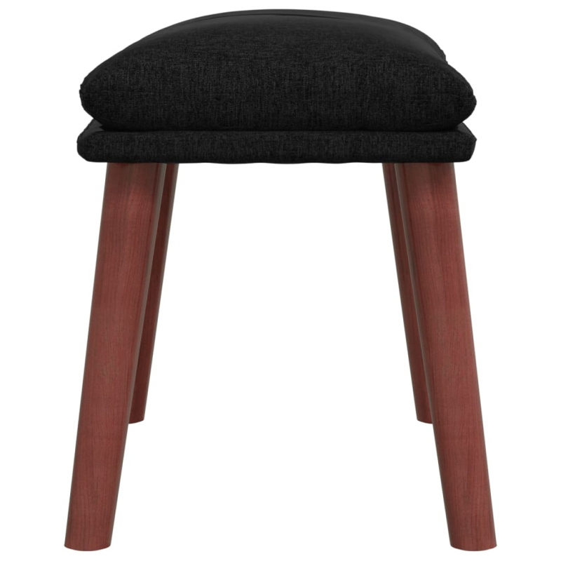 Relaxsessel mit Hocker Schwarz Stoff