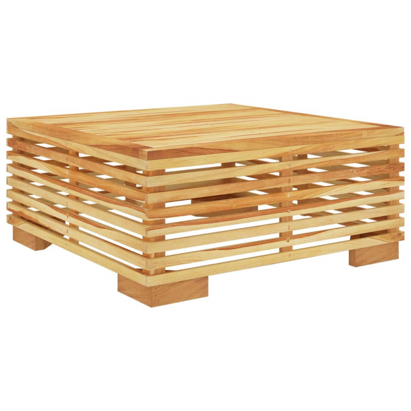 Gartenhocker mit Creme Kissen Massivholz Teak