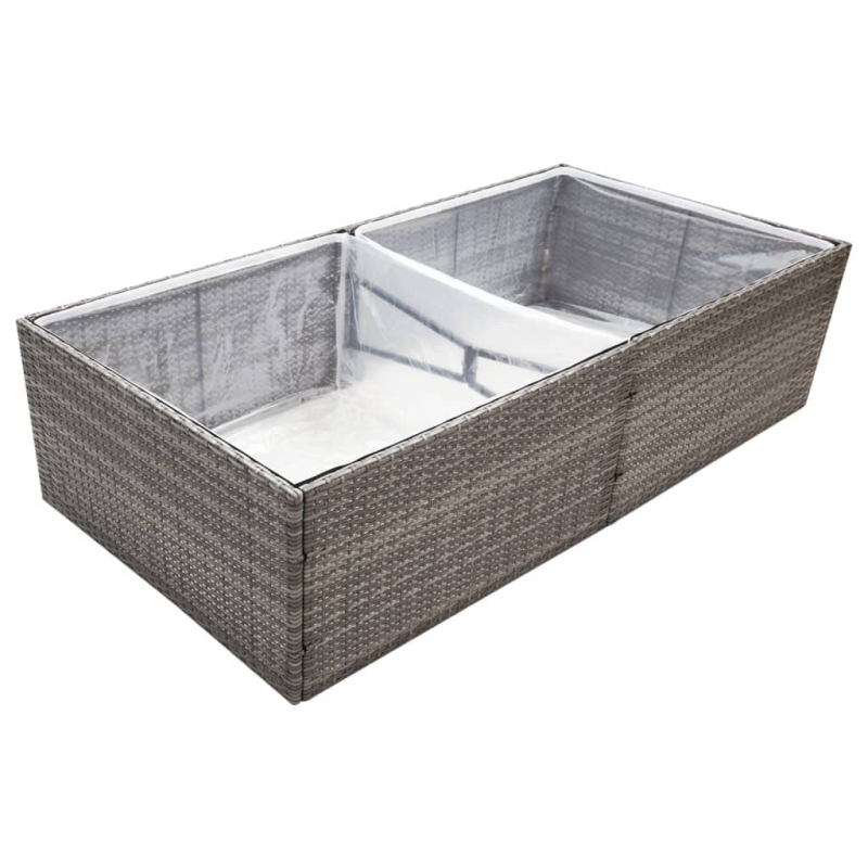 Pflanzkübel Grau 157x80x40 cm Poly Rattan