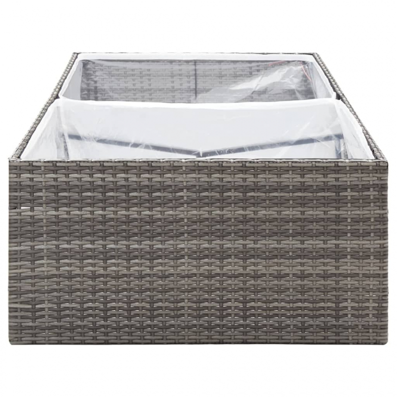 Pflanzkübel Grau 157x80x40 cm Poly Rattan