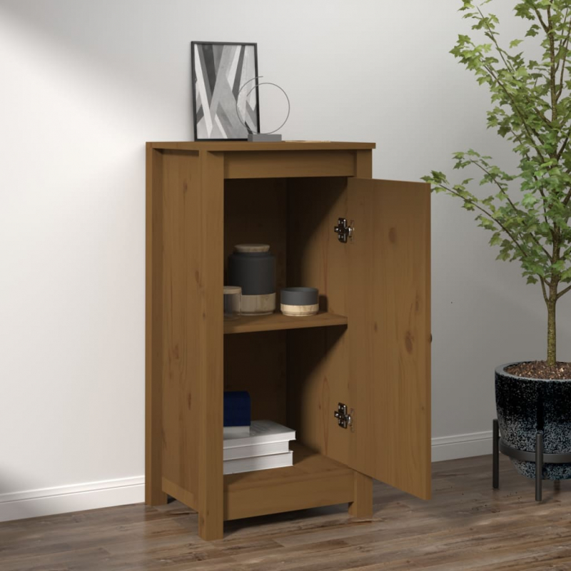Sideboard Honigbraun 39x35x80 cm Massivholz Kiefer