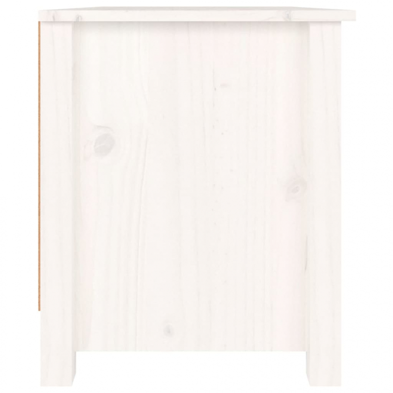 Schuhschrank Weiß 70x38x45,5 cm Massivholz Kiefer