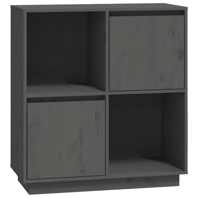 Sideboard Grau 74x35x80 cm Massivholz Kiefer