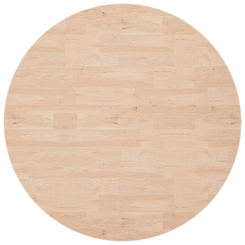 Runde Tischplatte Ø90x2,5 cm Unbehandeltes Massivholz Eiche