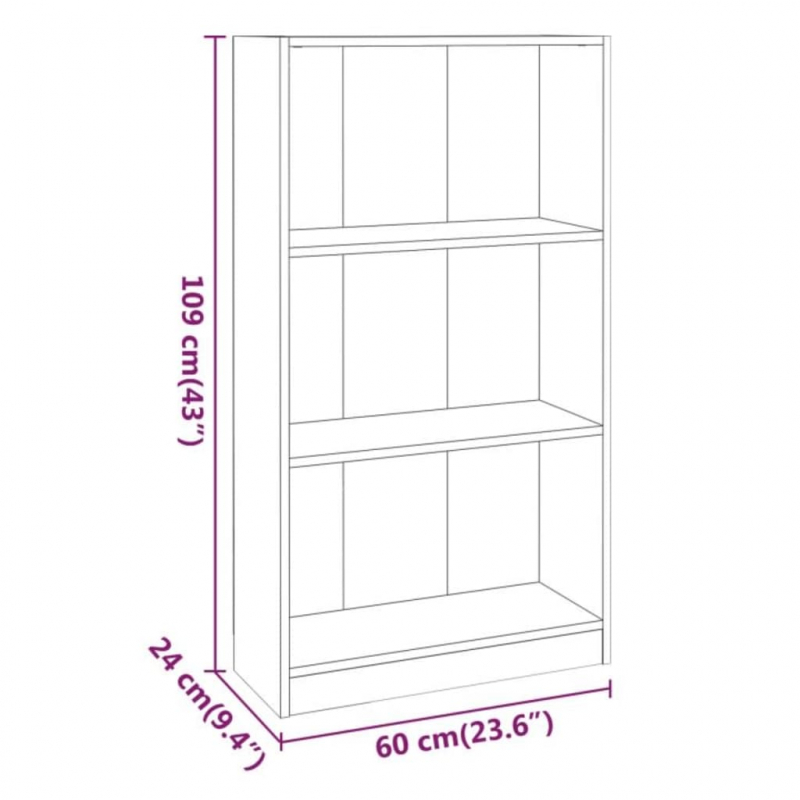 Bücherregal Braun Eiche 60x24x109 cm Holzwerkstoff