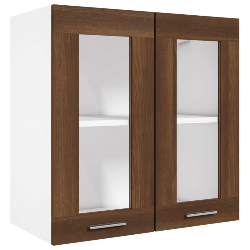 Hängeschrank Glas Braun Eiche-Optik 60x31x60 cm Holzwerkstoff