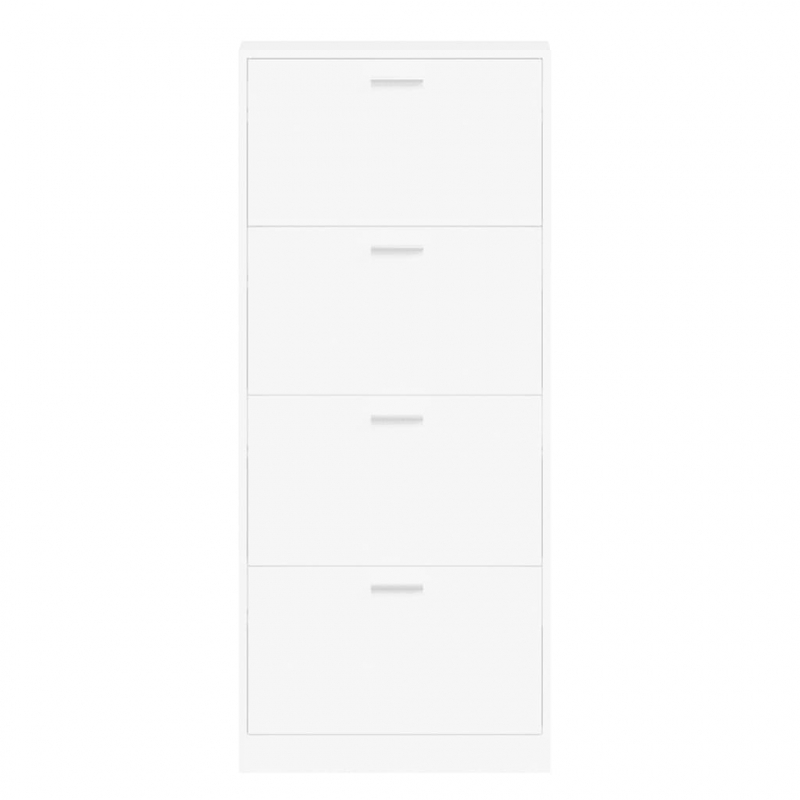 Schuhschrank Weiß 59x17x150 cm Holzwerkstoff