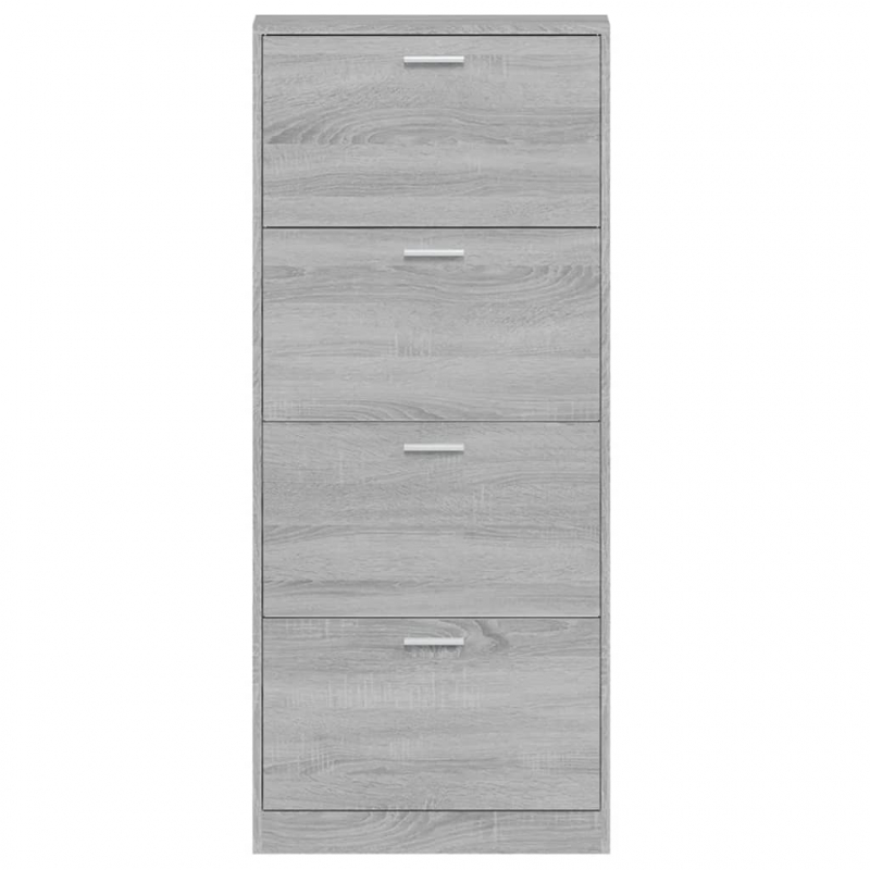 Schuhschrank Grau Sonoma 59x17x150 cm Holzwerkstoff