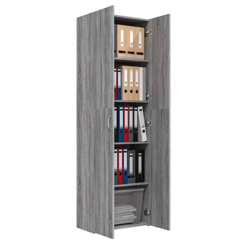 Büroschrank Grau Sonoma 60x32x190 cm Holzwerkstoff