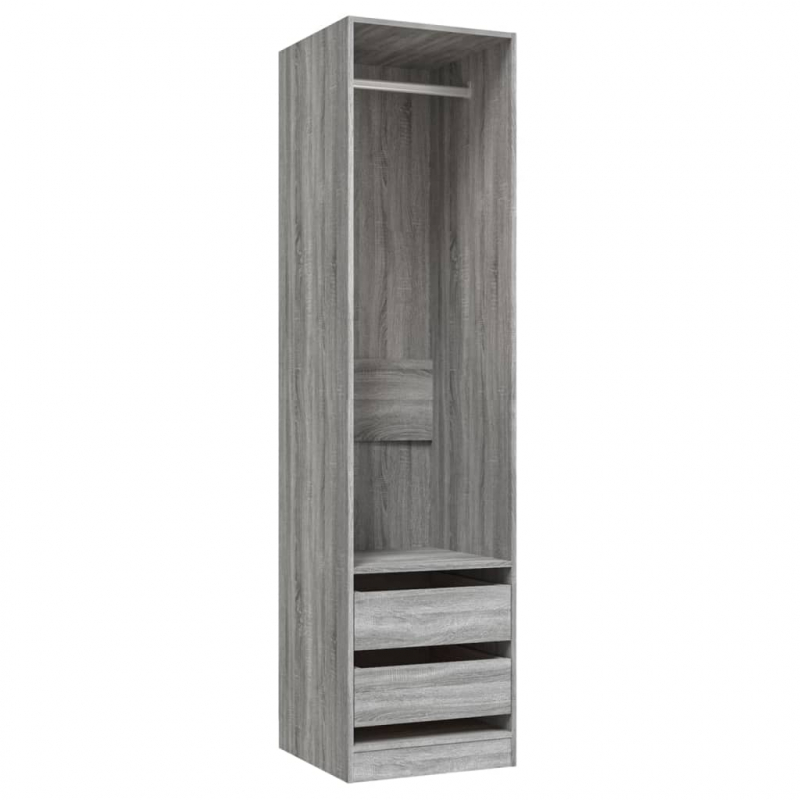 Kleiderschrank mit Schubladen Grau Sonoma 50x50x200 cm